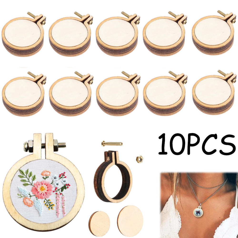 Embroidery Hoop Kit - 10 Buah/Set Kerajinan Bingkai Jahit Silang