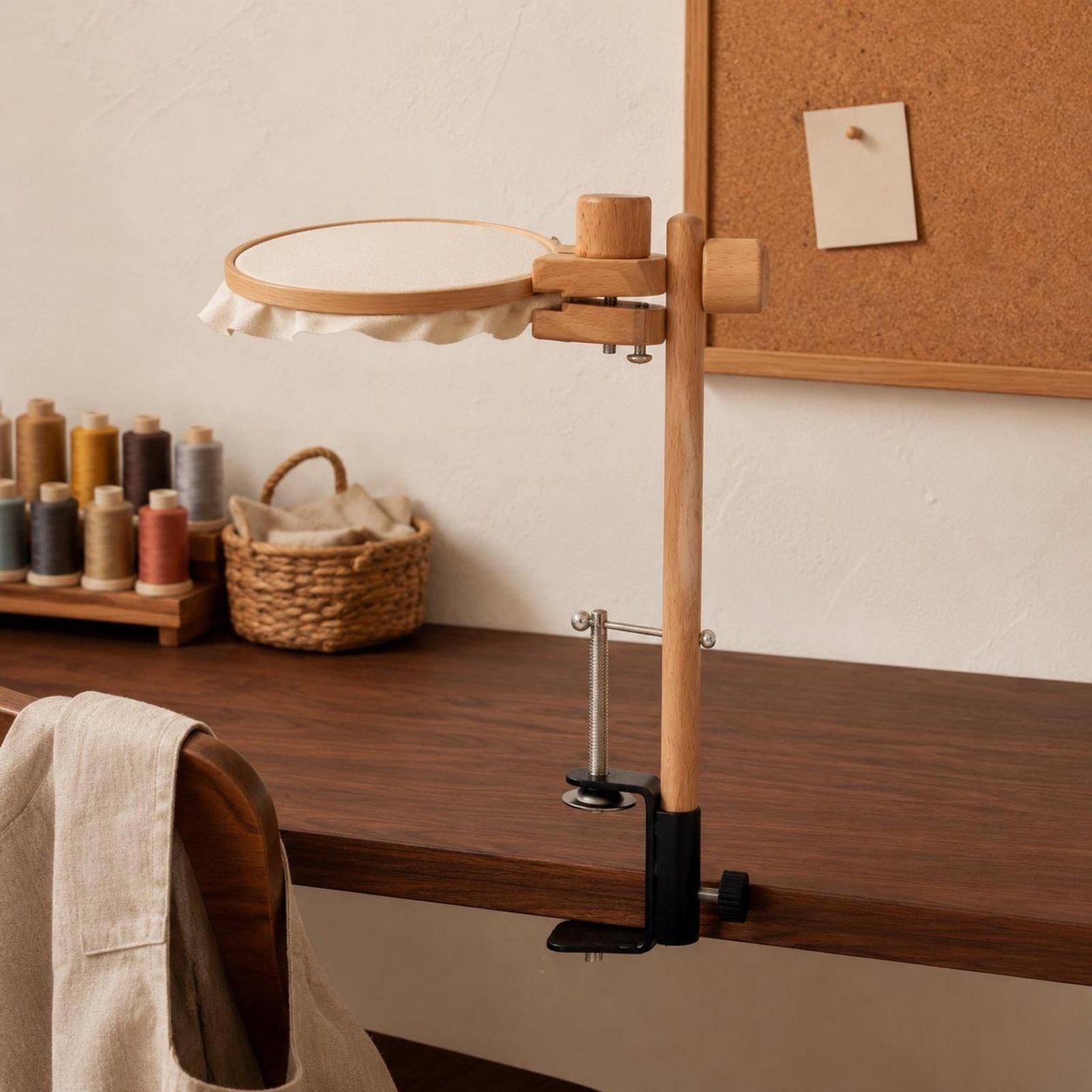 Embroidery Hoop Kit - Penjepit Meja Kayu Beech untuk Bingkai