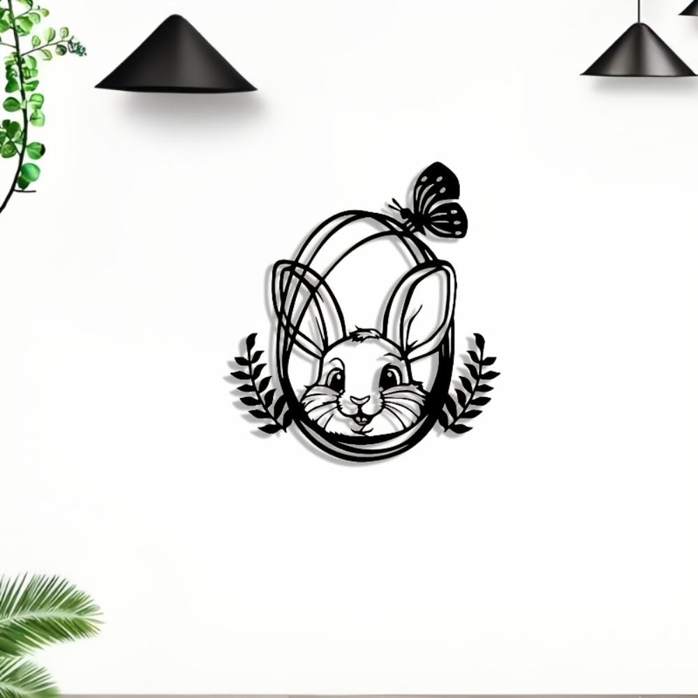 Art Craft Rabbit - CIFBUY Seni Dinding Logam Patung Kelinci