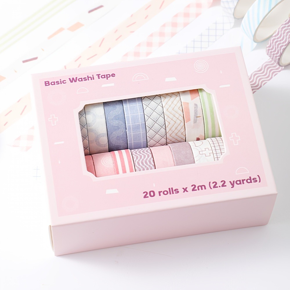 Art Craft Notebook - 20 gulungan pita macaron, lebar 0,4