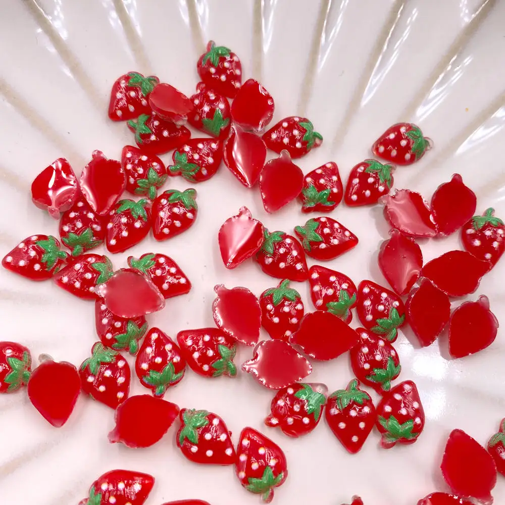 Art Craft Easter - 60 Buah Patung Stroberi Merah Kristal