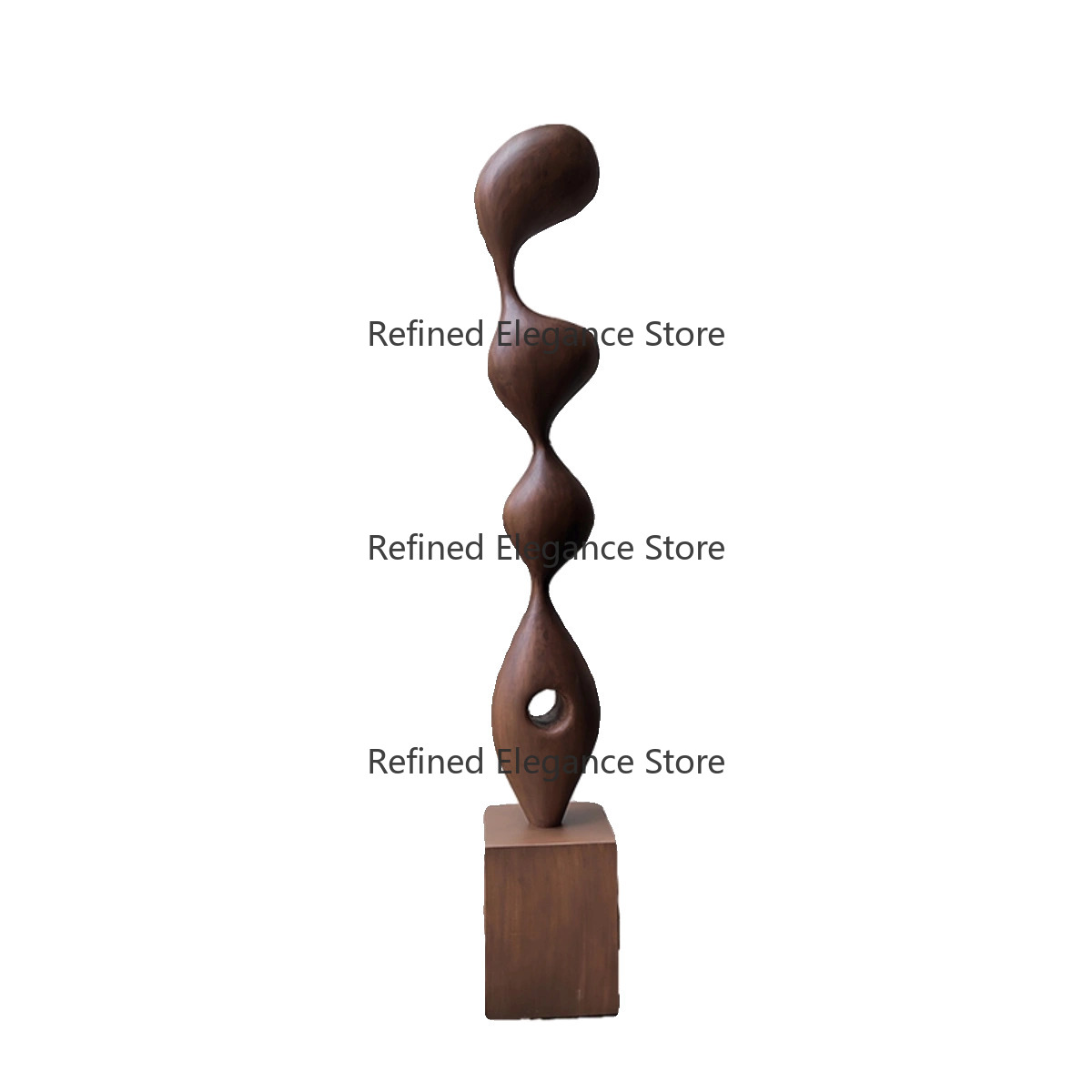 Art Craft Gallery - Patung Abstrak Kayu Solid Buatan Tangan,