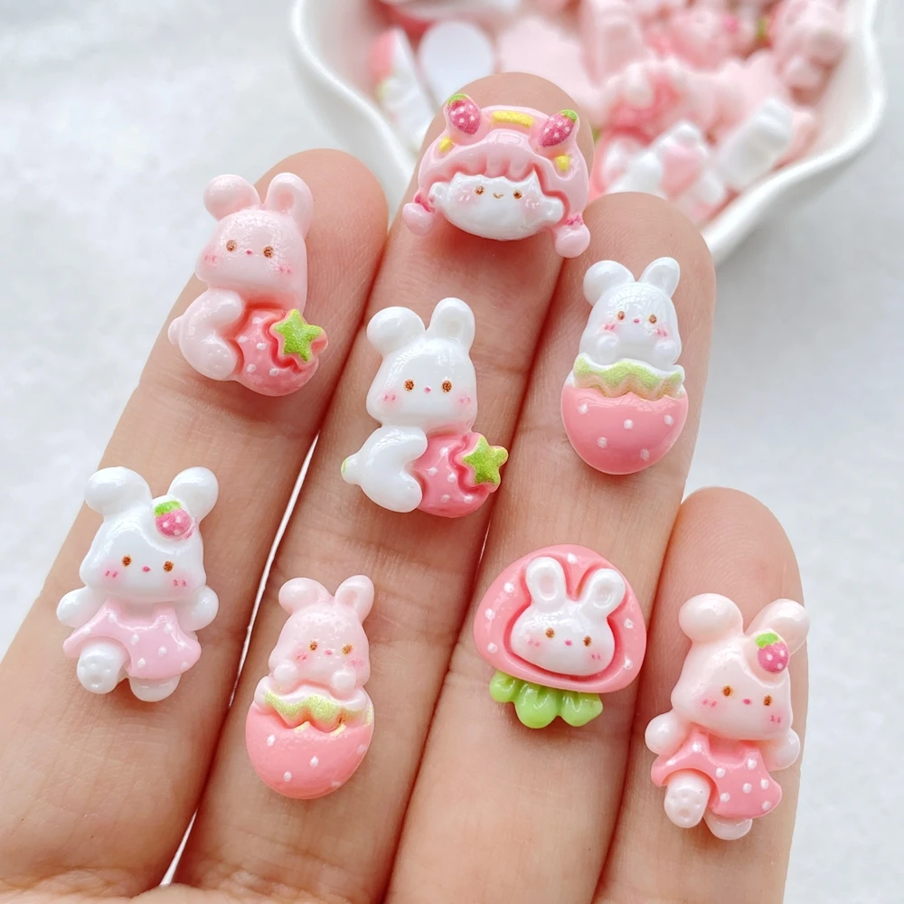 Art Craft Rabbit - 30pcs Resin Mini Kartun Kelinci Lobak
