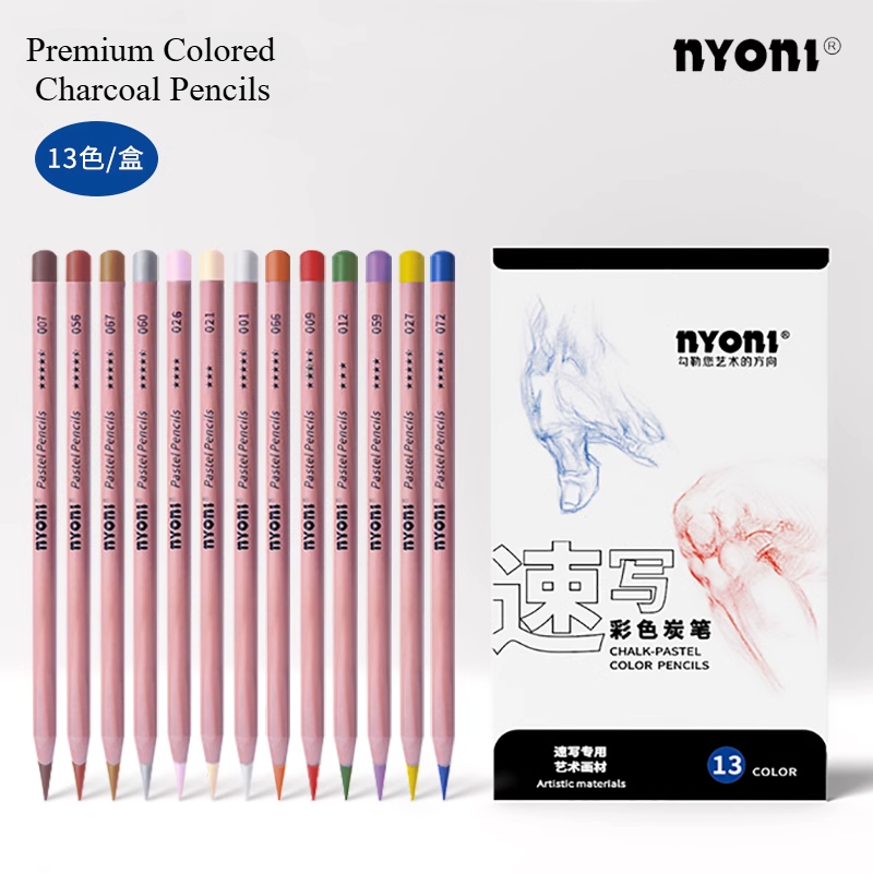Sketching Charcoal Set - NYONI pensil arang warna Premium, kapur