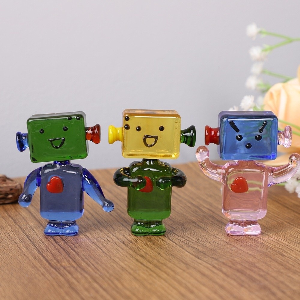 Art Craft Robot - Ornamen Robot Wajah Unik Berwarna-warni Kerajinan