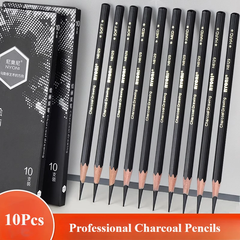 Sketching Charcoal Set - Pensil arang profesional menggambar Set -10