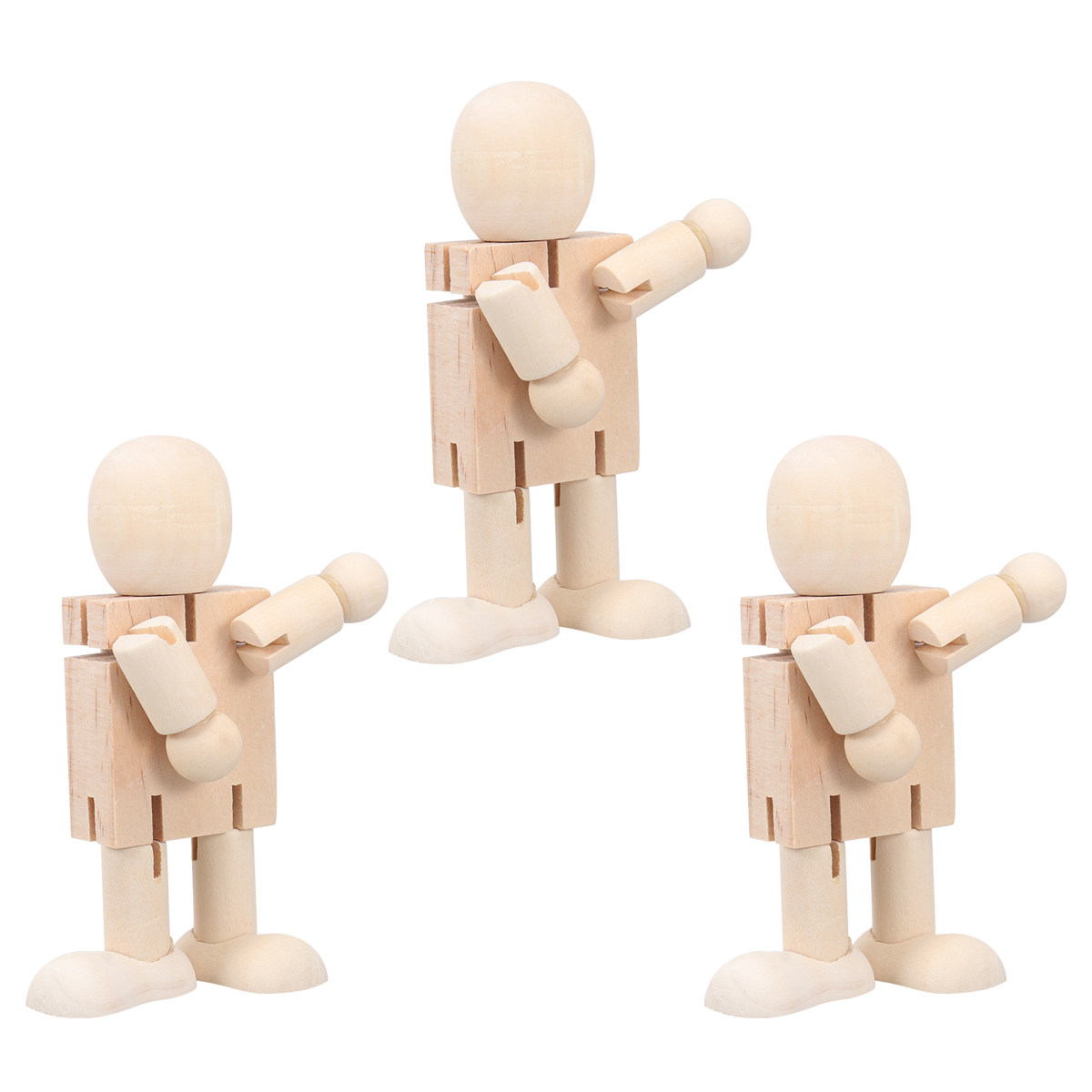3Pcs Robot Kayu dengan Sendi y - Art Craft Robot ulasan dan harga
