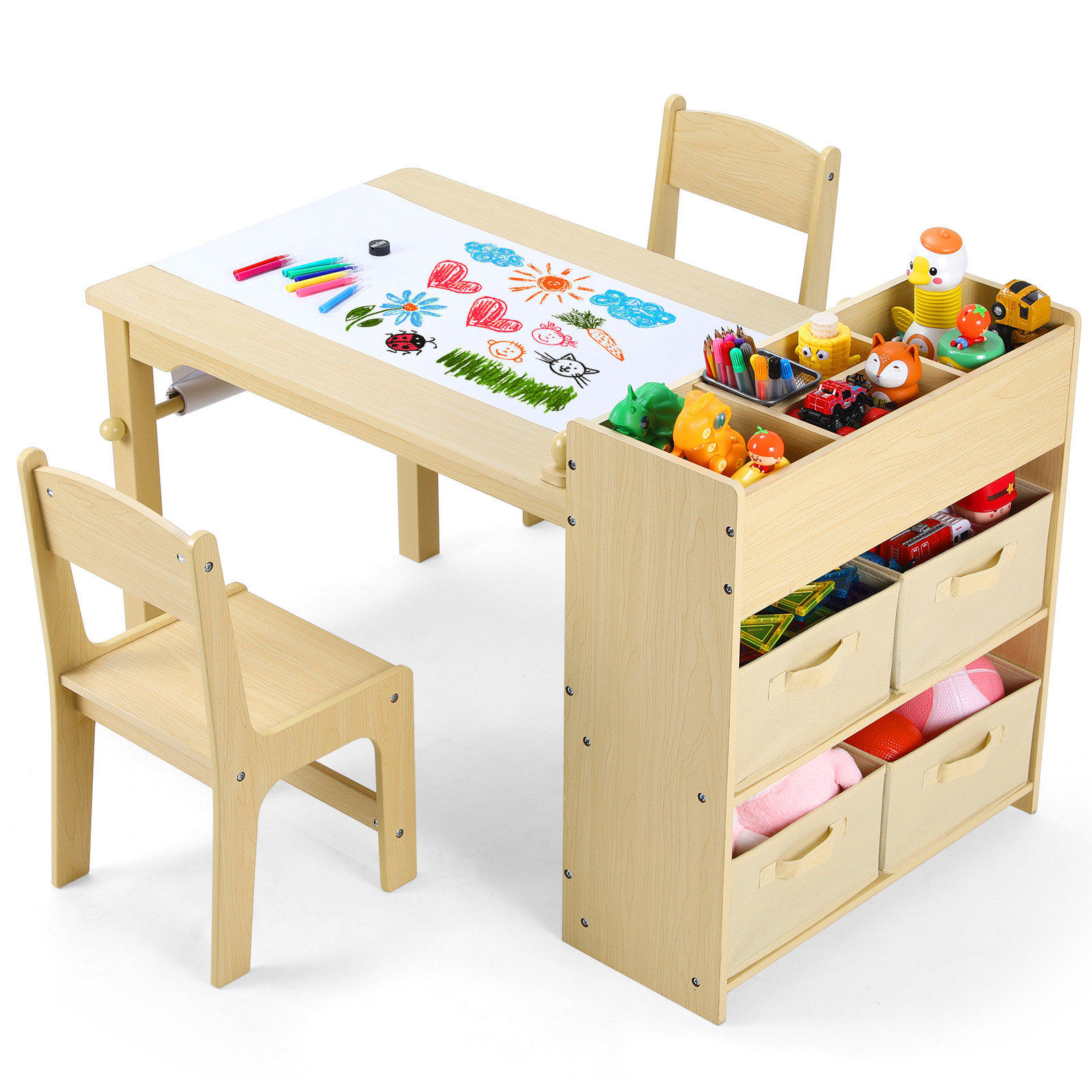 Meja Seni Anak AOOU dan 2 Kurs - Art Craft Toddlers ulasan dan harga