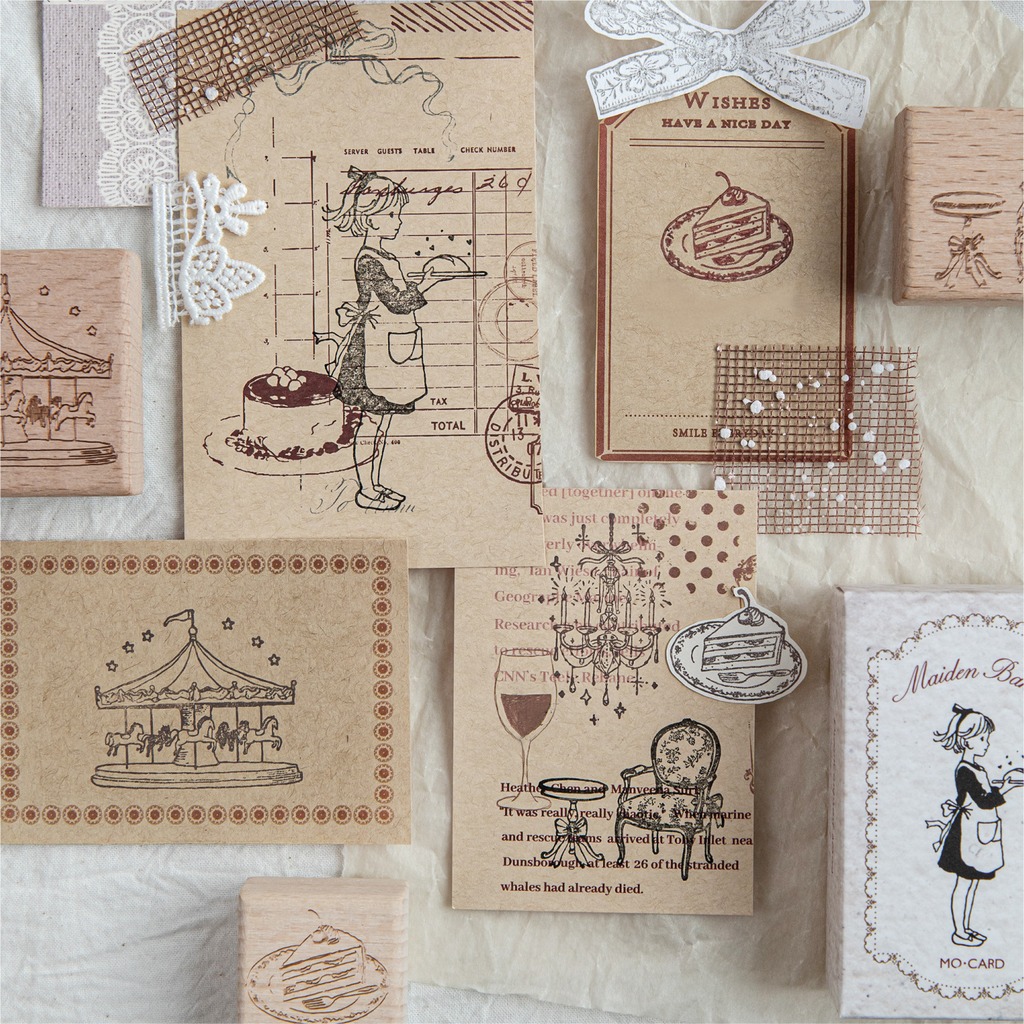 Stempel Karet Pola Kartun Kayu - Art Craft Notebook ulasan dan harga