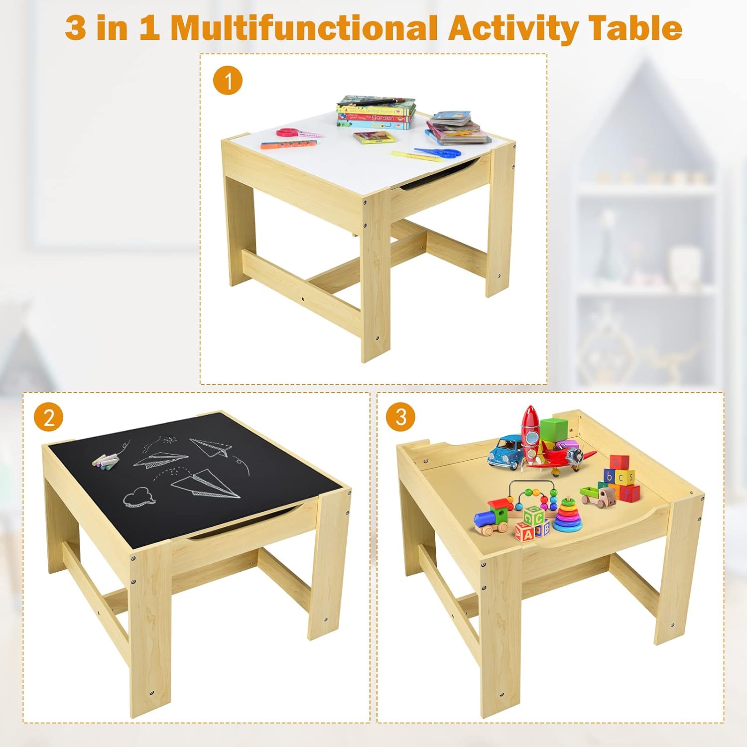 Set Meja dan Kursi Anak, 3 in  - Art Craft Toddlers ulasan dan harga