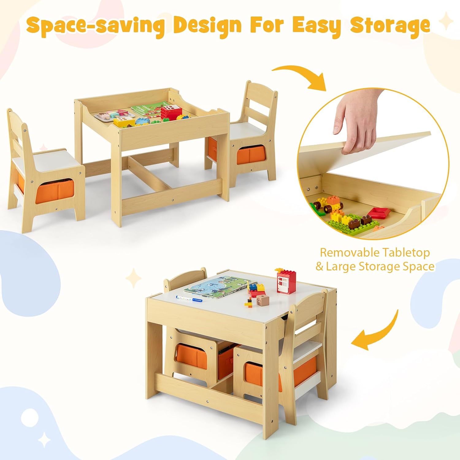 Set Meja dan Kursi Anak, 3 in  - Art Craft Toddlers ulasan dan harga