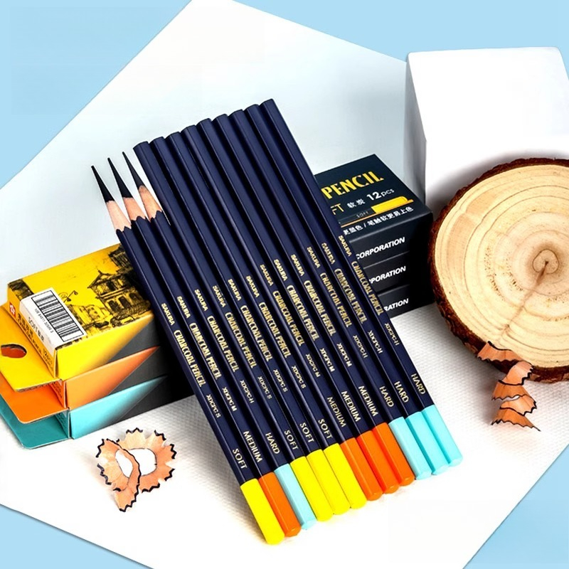 Set Pensil Kayu Arang Profesio - Sketching Charcoal Set ulasan dan harga