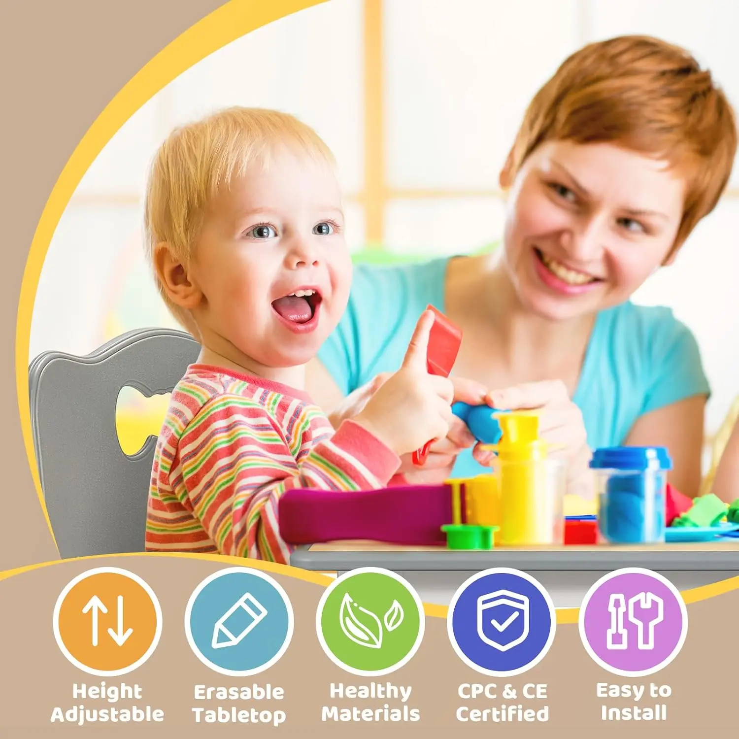 Set Meja dan 4 Kursi Anak untu - Art Craft Toddlers ulasan dan harga